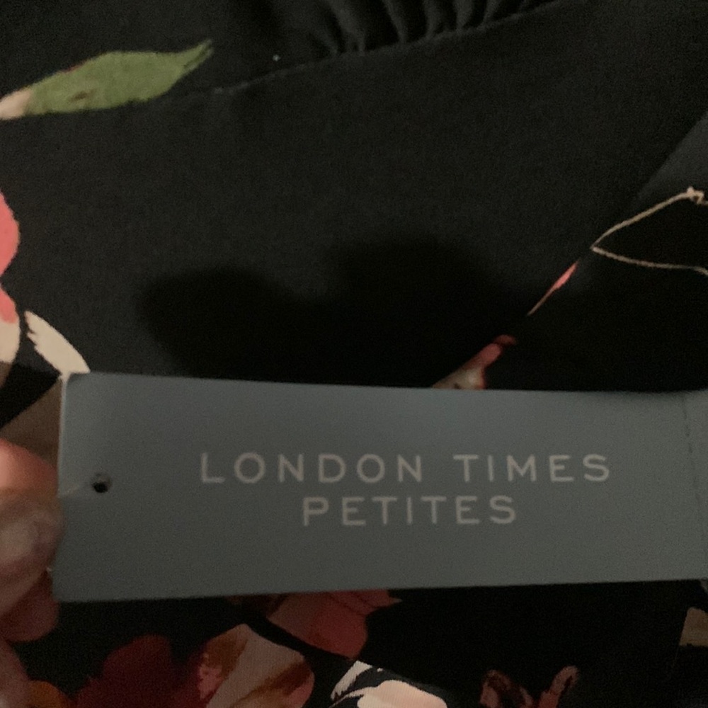 London Times Black Floral Long Sleeve Dress - Picture 8 of 8
